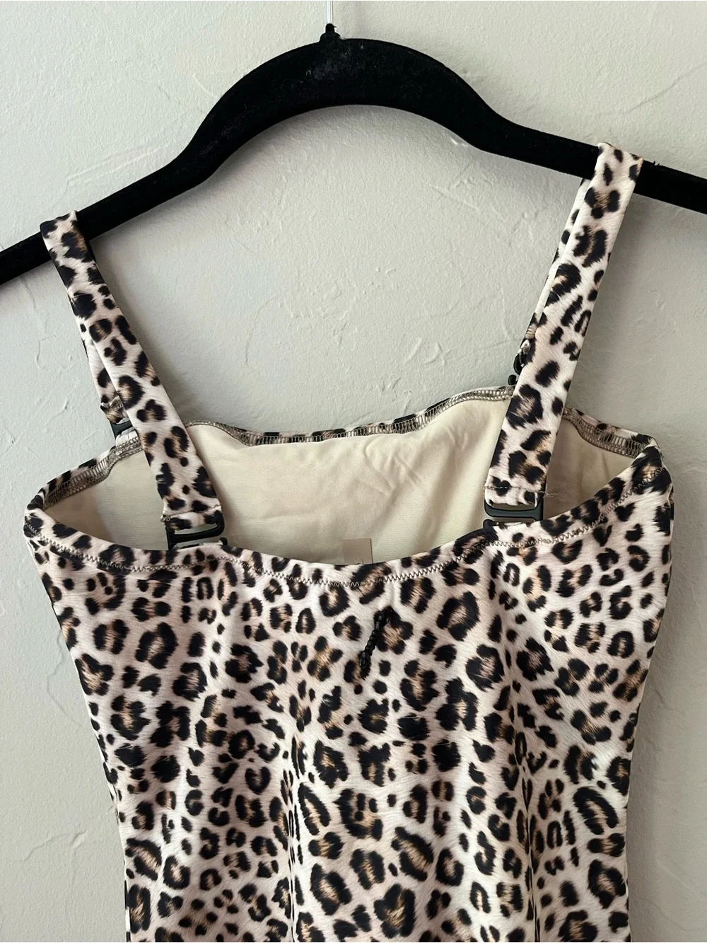 SKIMS Leopard Print Strapless One-Piece Swimsuit - Tan & Black